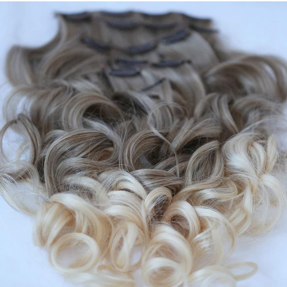 Ombre Brown Blonde Full Head Clip in Extension