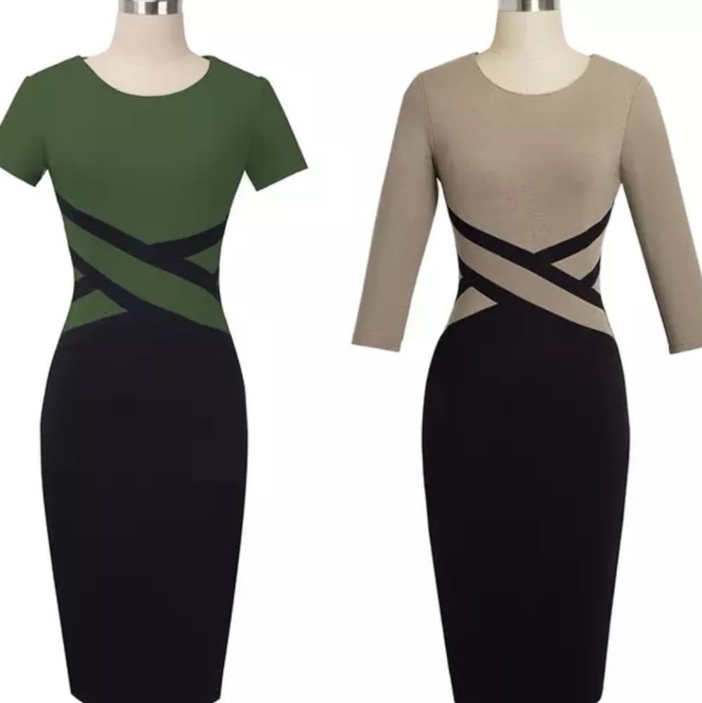 Vintage Elegant Patchwork Dress S-2XL