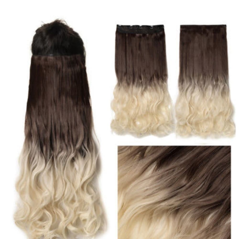 Brown to Blonde Full Head Clip in Extension