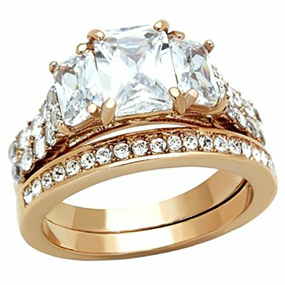 Stainless Steel Cubic Zirconia Beauty Ring