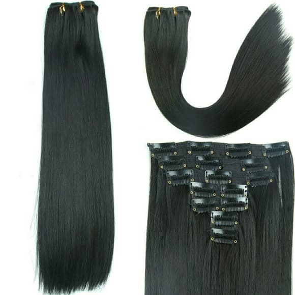 Black Full Head Clip In Extension 24 inches!!