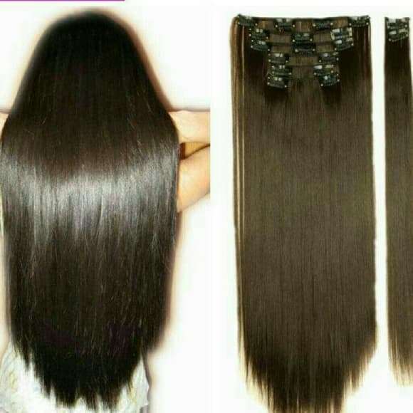 Dark Brown Full Head Clip in Extension!