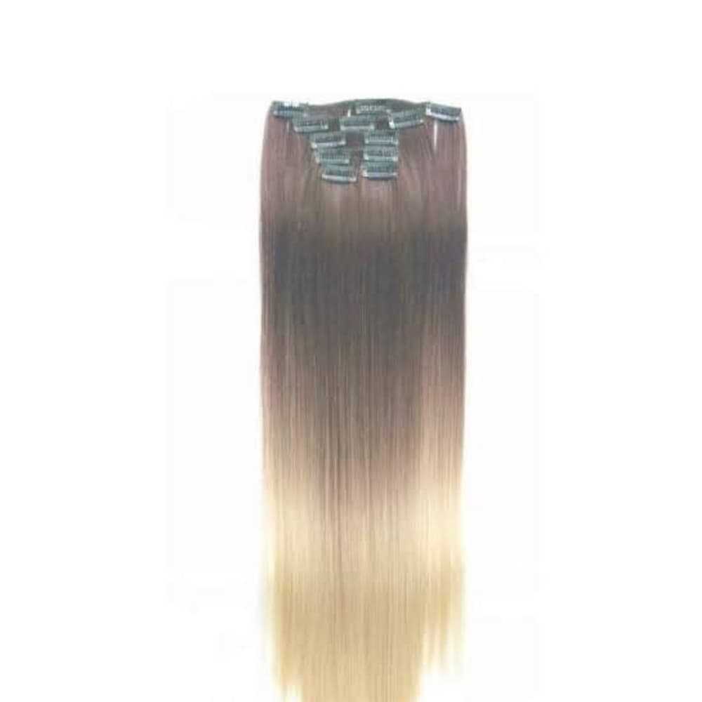Brown Blonde Full Head clip in Extension