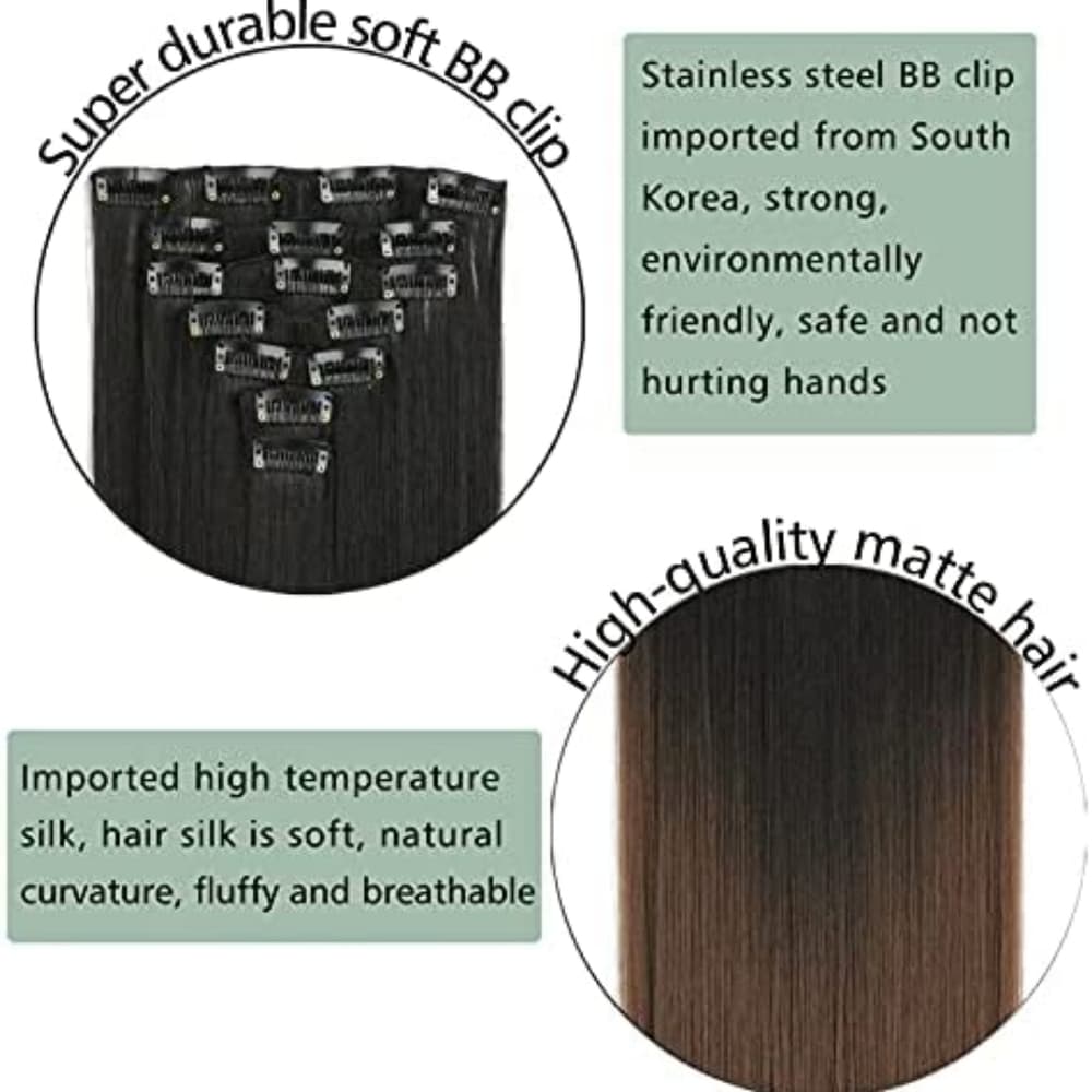 Black Brown Beauty Clip in Extensions