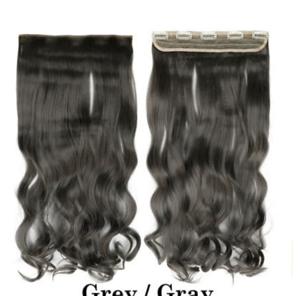 Grey Full Head Clip In Extension