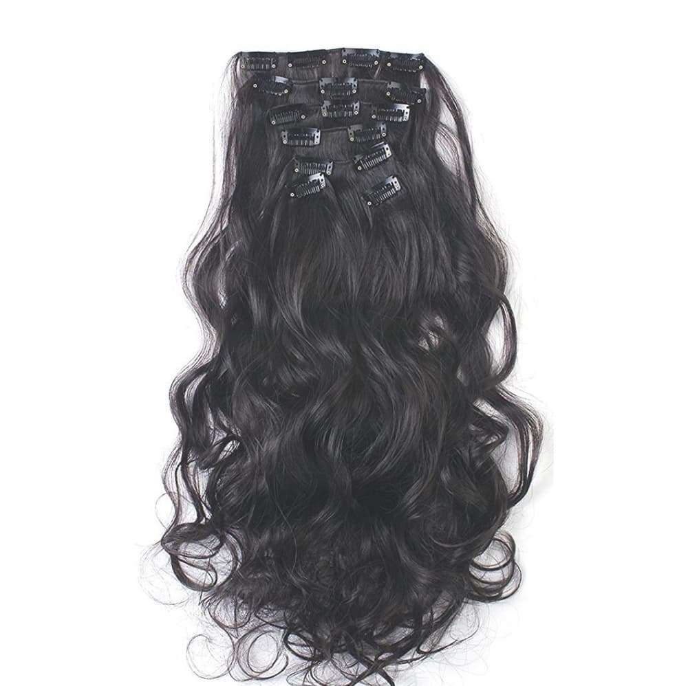 Black Full Head clip in Extension