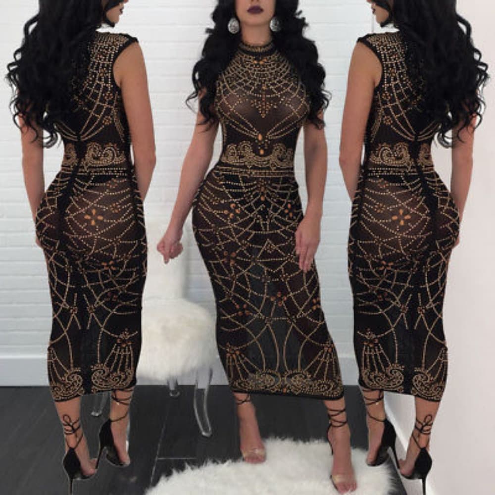 Beautiful Black Gold Dress-Stunning