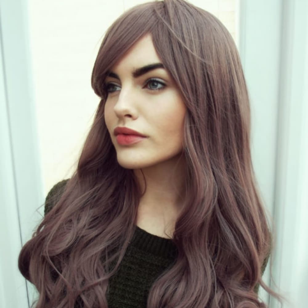 Lilac Purple Gray Pink Wig
