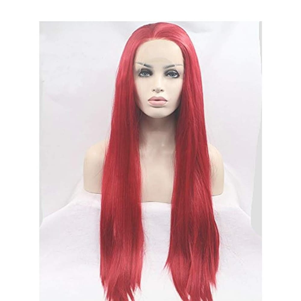 Red Beauty Lace Front Wig Human Hair Blend
