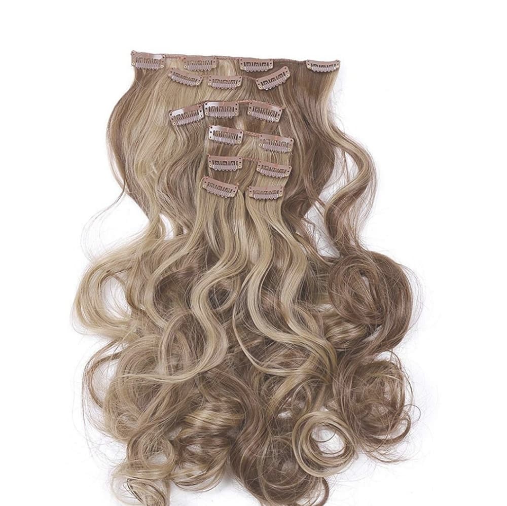 Brown with Ash Blonde Highlights Clip in Extension