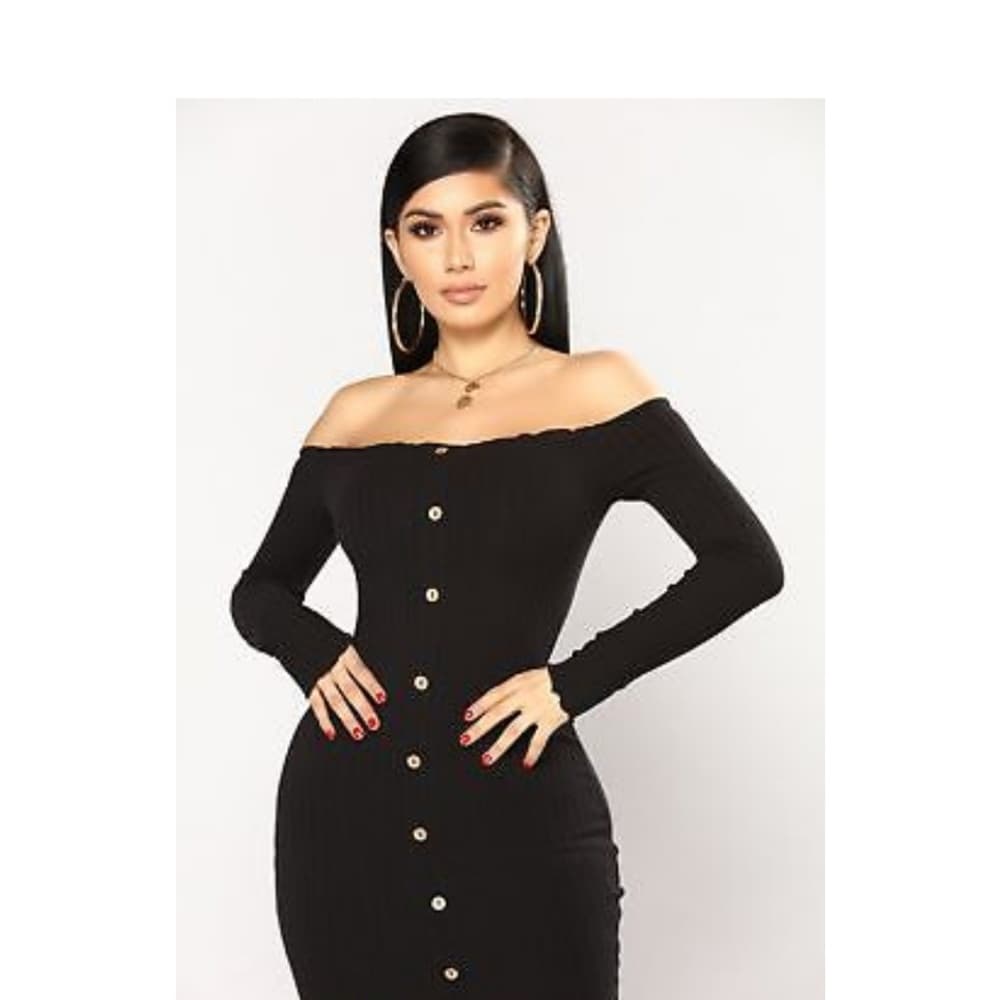 Bodycon Slim Off Shoulder Knitted Dress