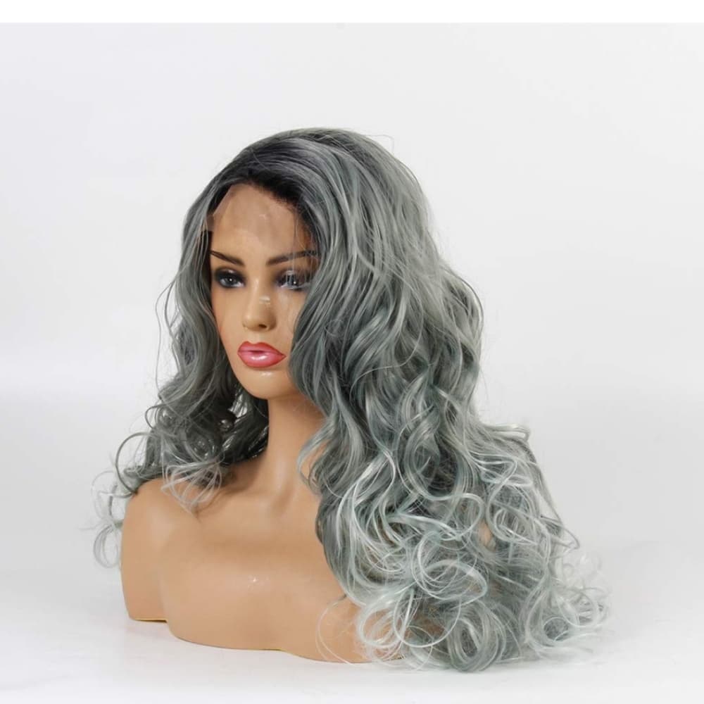 Grey Green Lace Front Wig