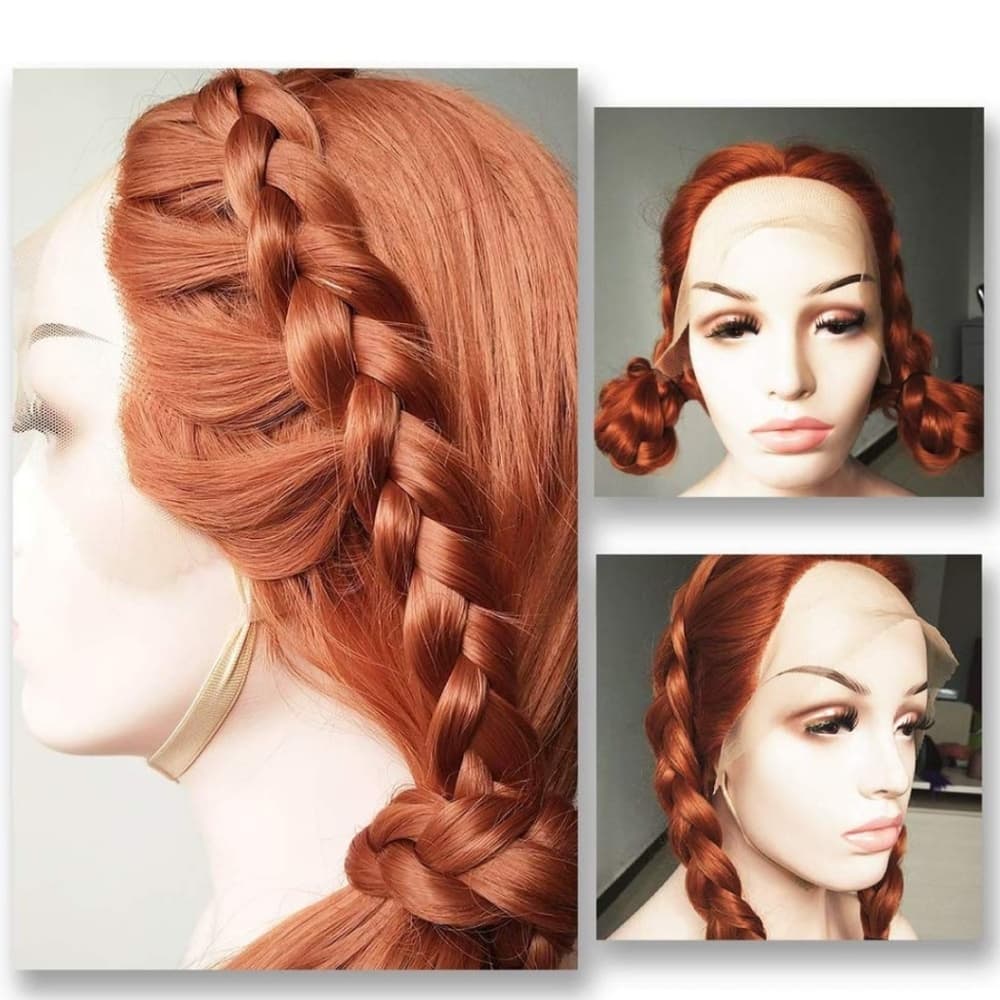 Copper Red Long Lace Front Wig