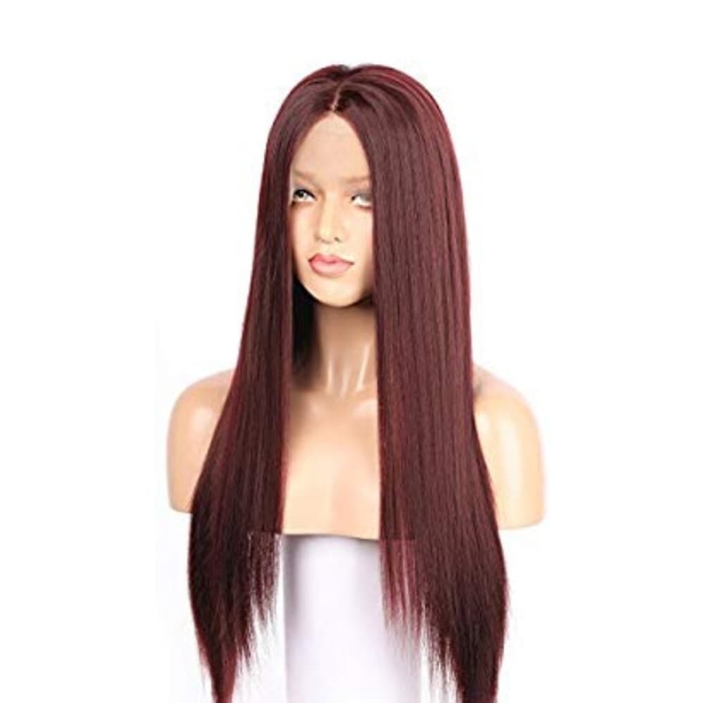 Burgundy Straight Lace Front Wig 22-26 inches