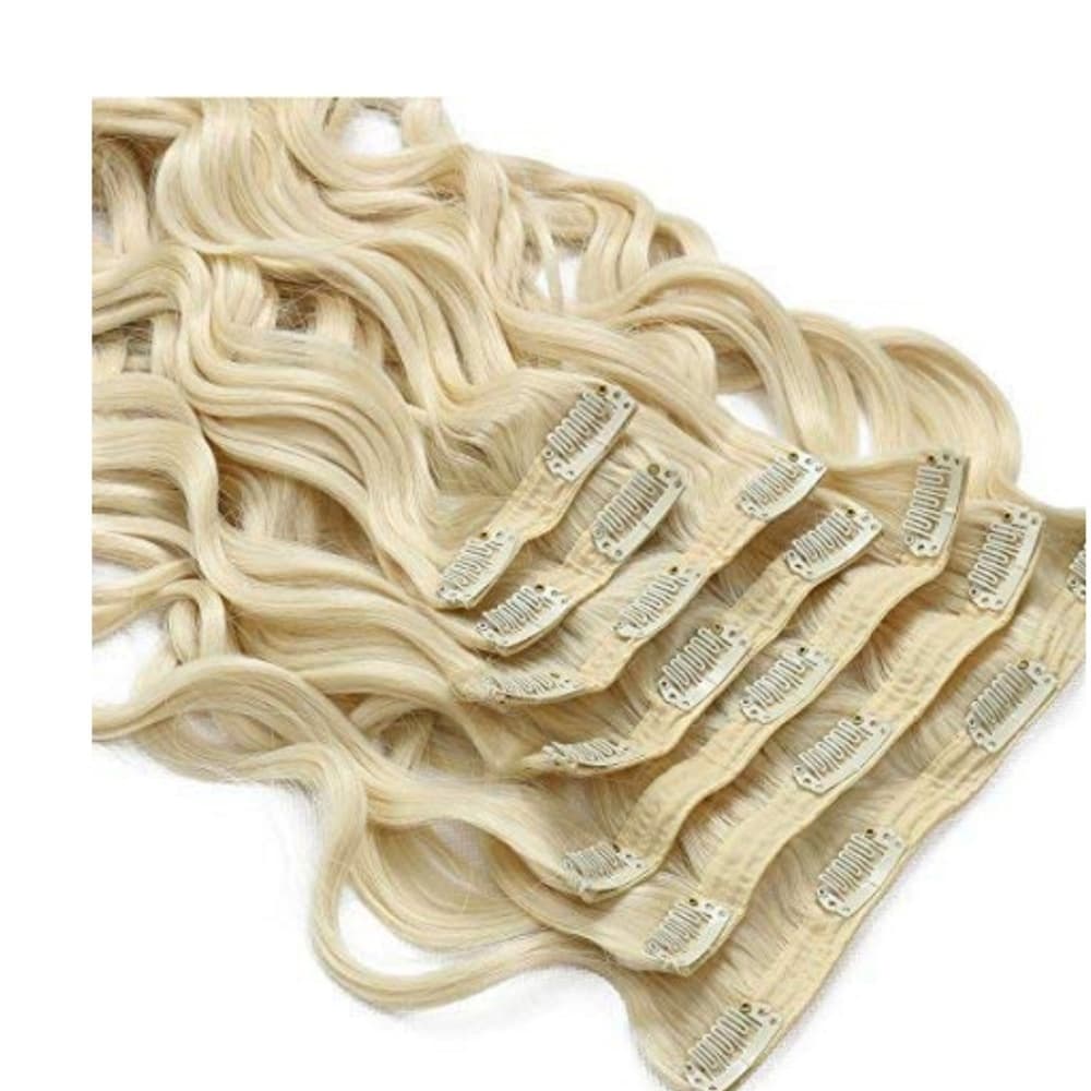 Blonde Wavy Full Head clip in Extension