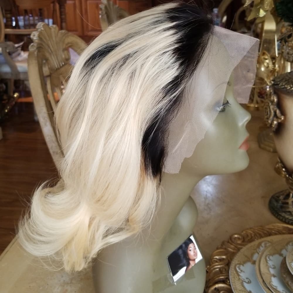 Ombre Black Blonde Brazilian Human Lace Wig