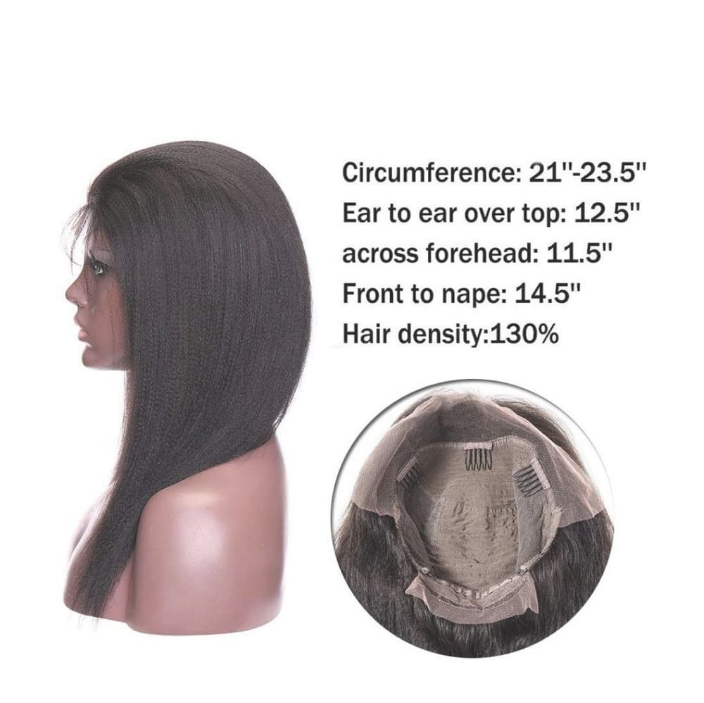 Virgin Italian Yaki Remy Human Hair Lace Wig