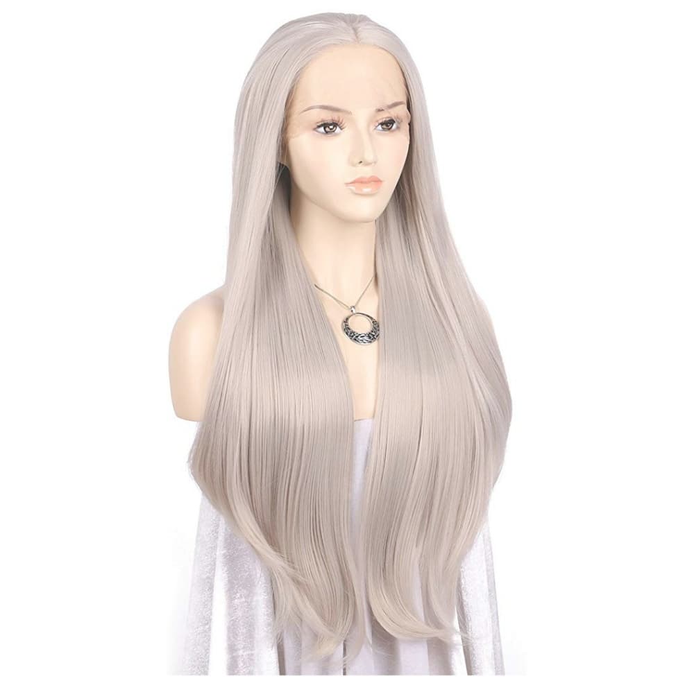 Silver Gray Beauty Straight Lace Front Wig