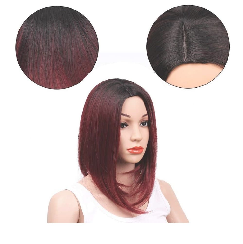 Ombre Burgundy Full Wig