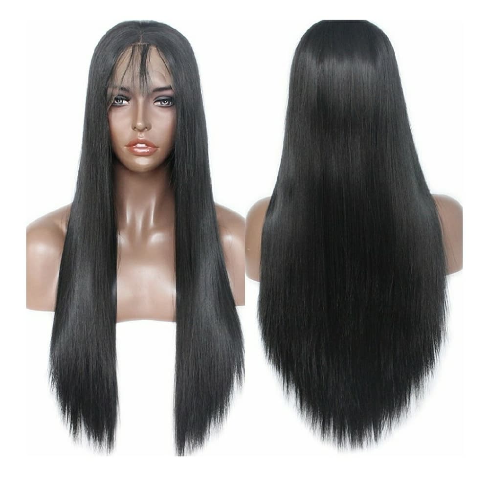 Straight Human Hair Blend LaceFront Wig