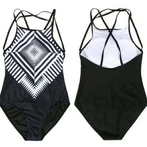 Kaleidoscope Cute Print Black and White Bikini