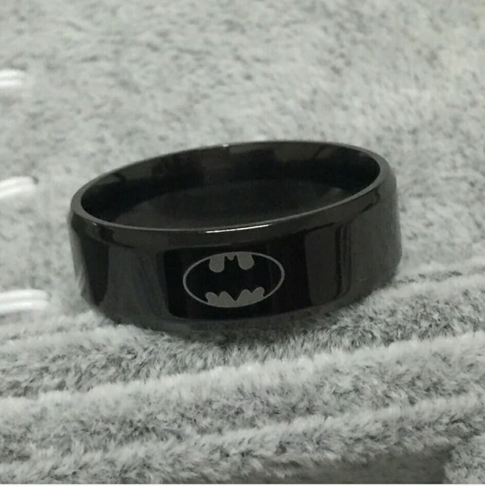 Black Titanium 8MM Stainless Steel Band Ring!!