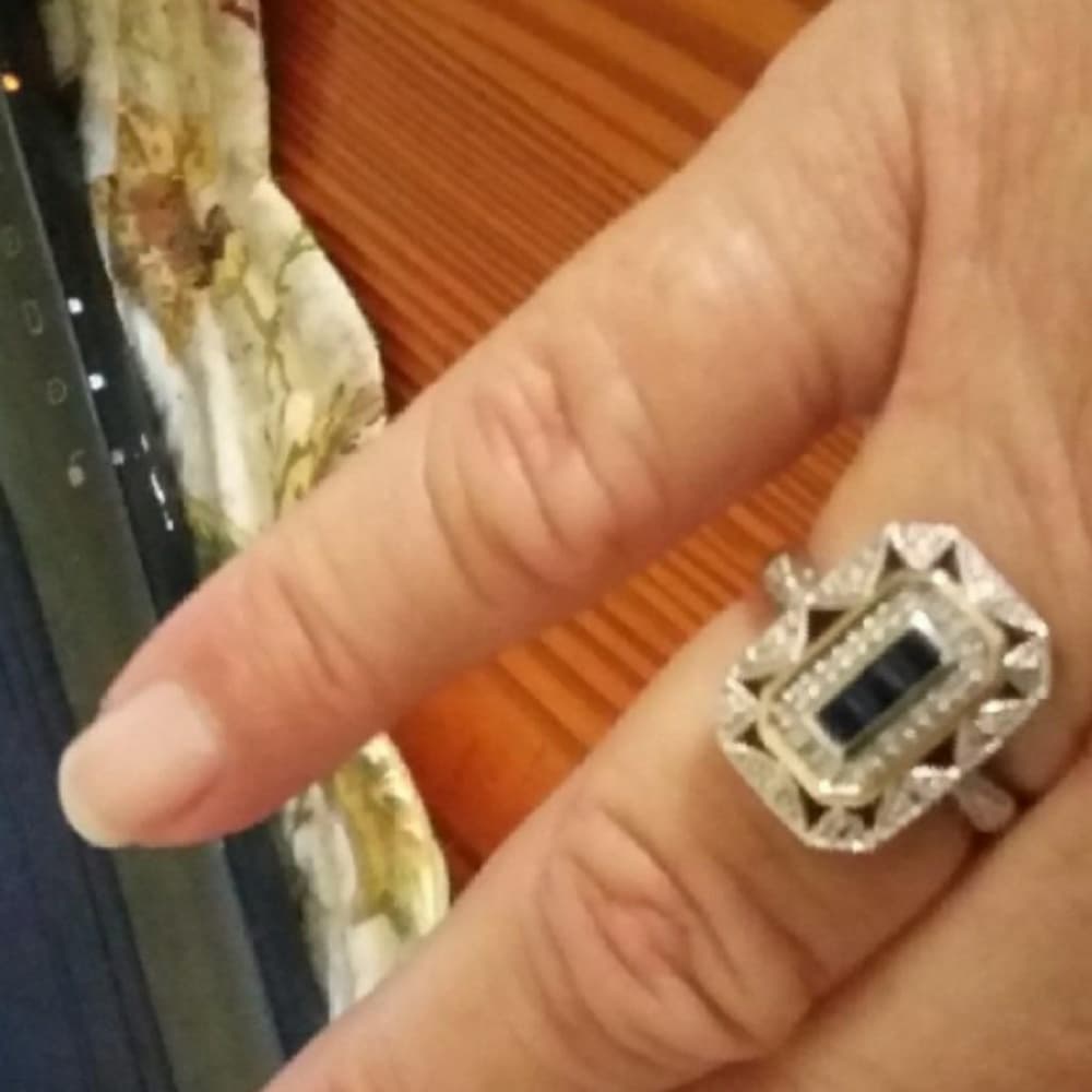 Sterling Silver 14k Yellow Gold Diamond Ring