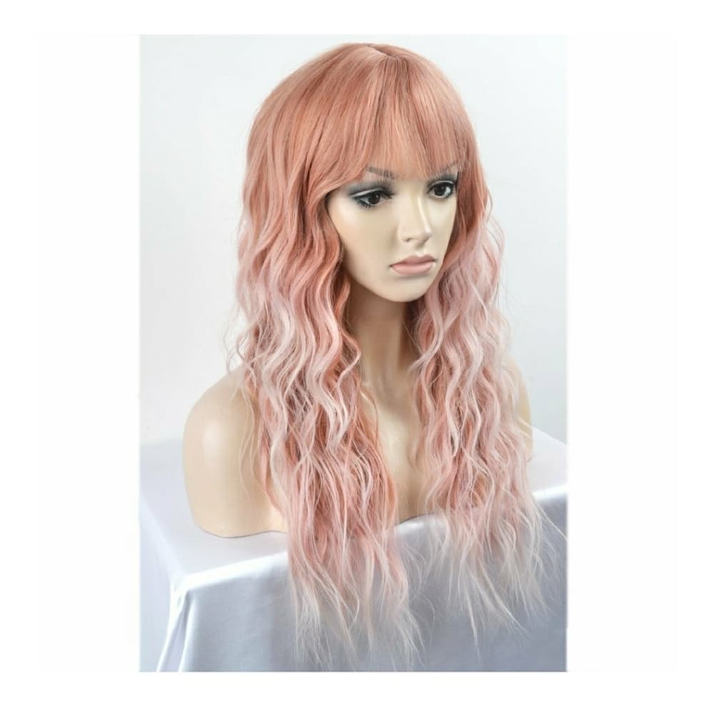 Pink Ombre Silver White Wig