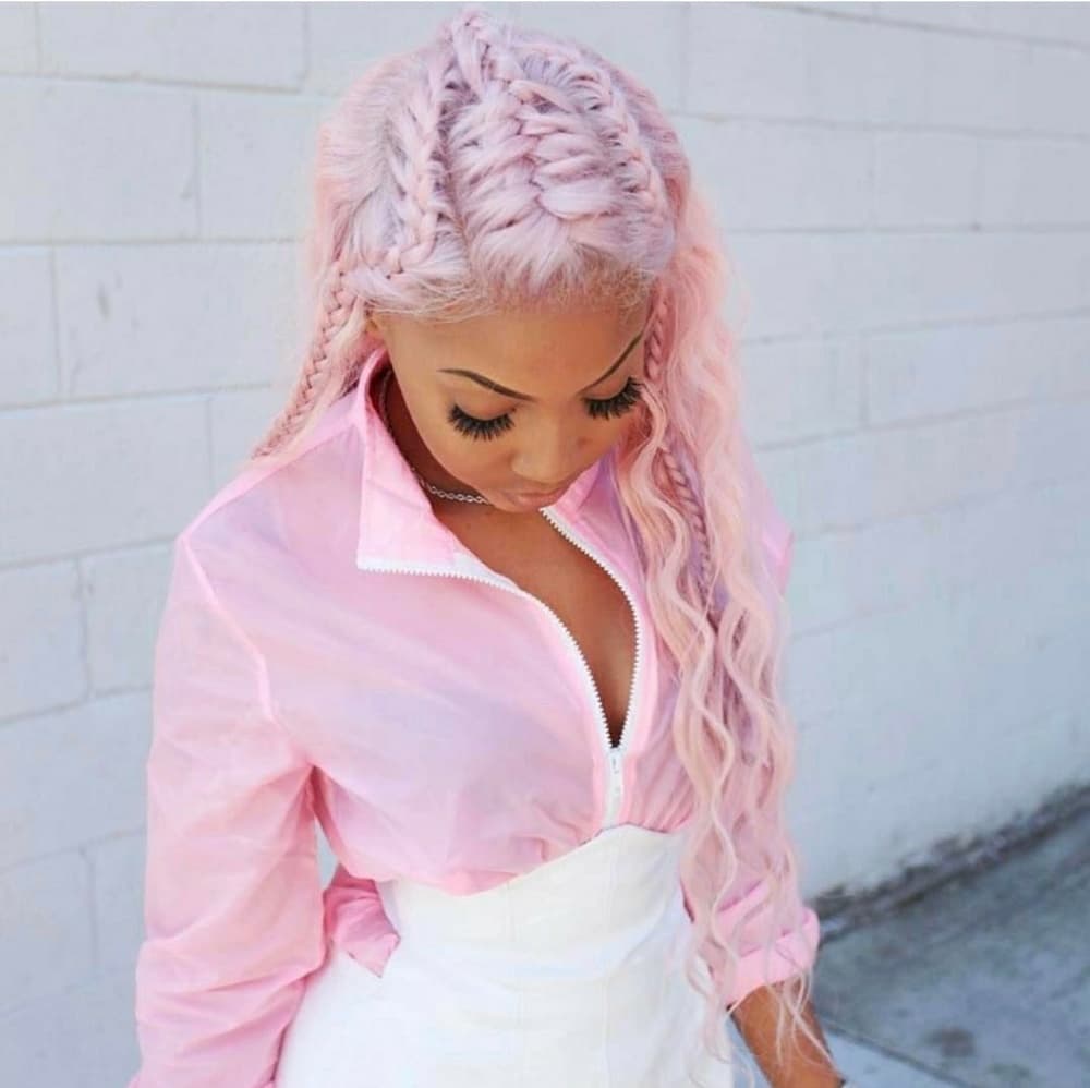 Pink Virgin Brazilian Lace Wig 22-23 inches!!