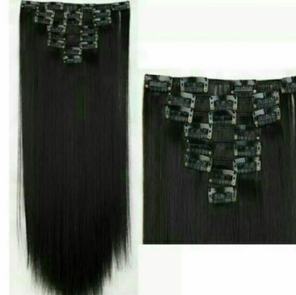 Black Full Head Clip in Extension