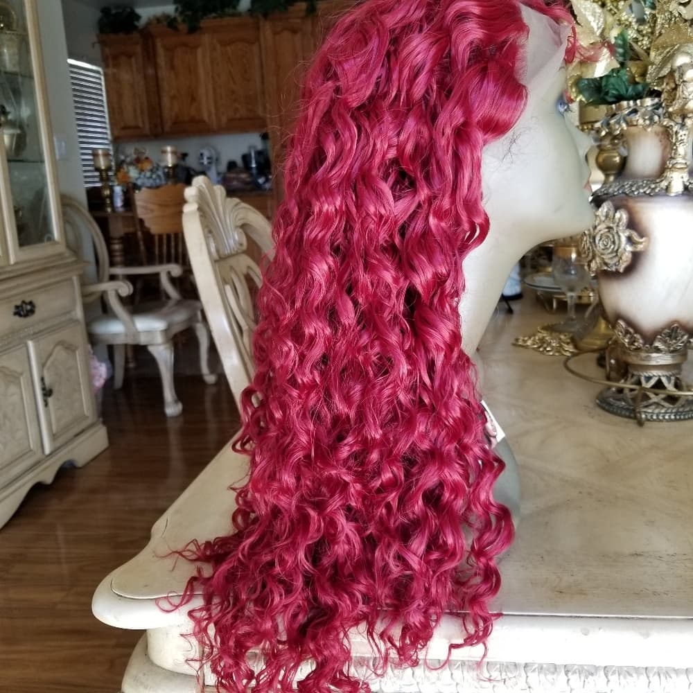 Burgundy Curly Beauty Lace Front Wig