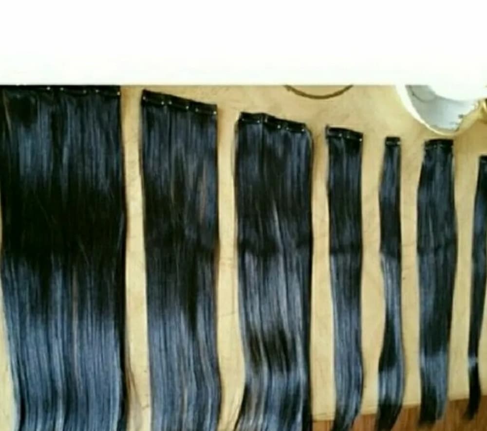 Black Full Head Clip in Extension