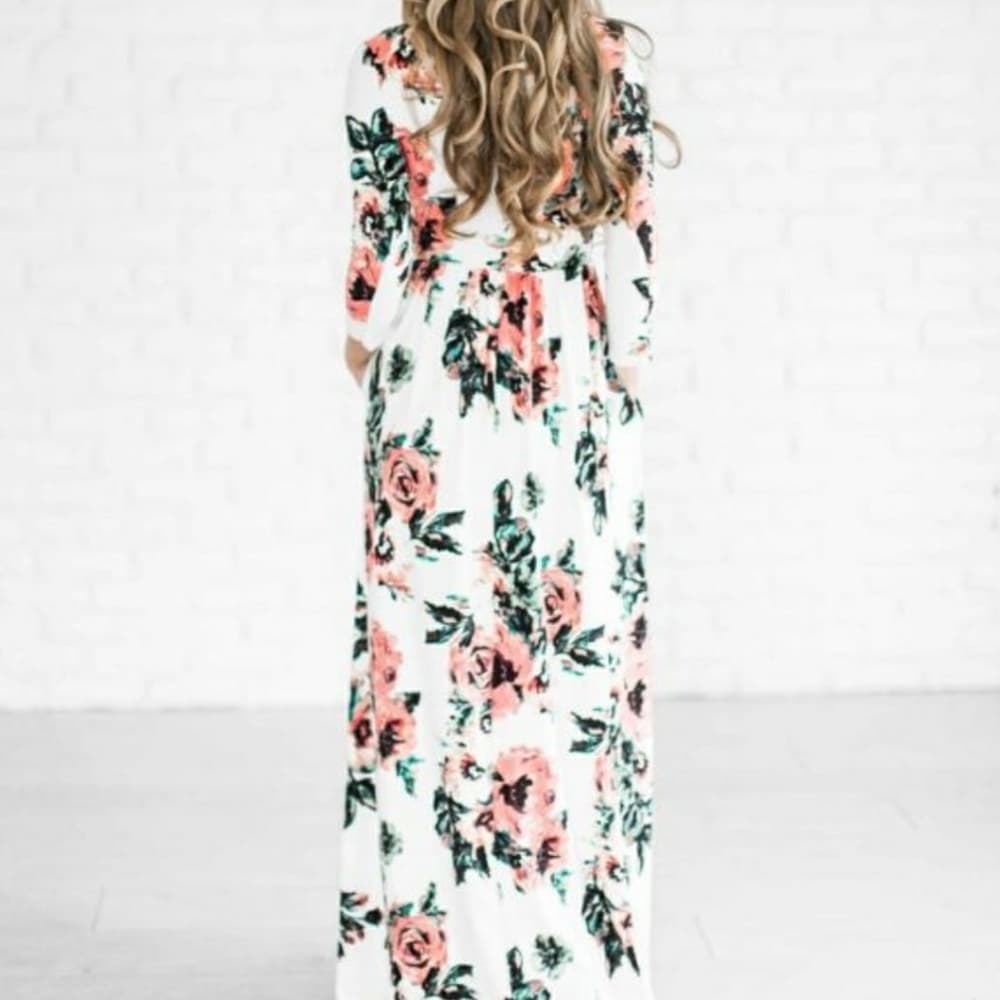 Floral Beauty Boho Long Sleeve Dress