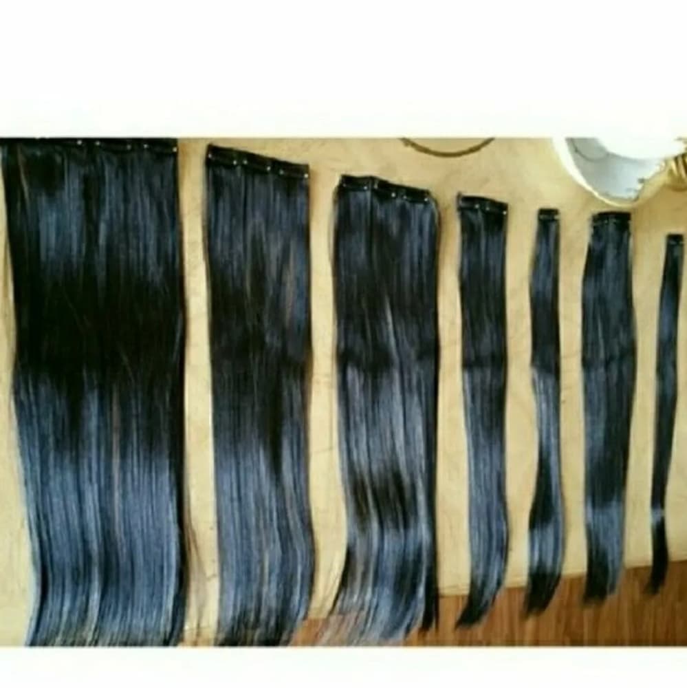 Black Full Head Clip in Extension