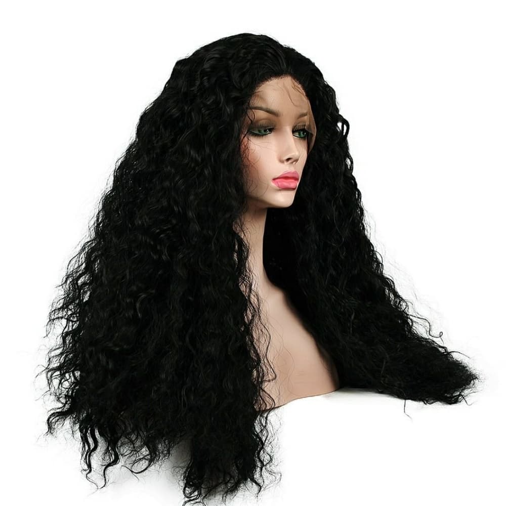 Black Loose Curly Wave Lace Front Wig 20-22 inches