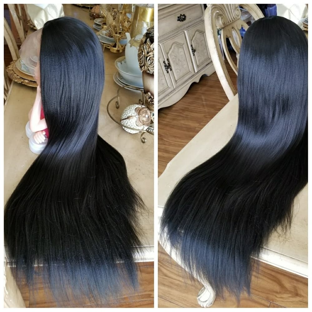 Black Yaki LaceFront Wig 26-30 inches!!