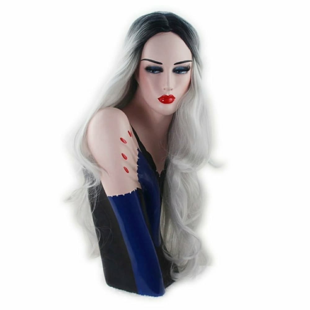 Ombre Black Gray Wavy Wig