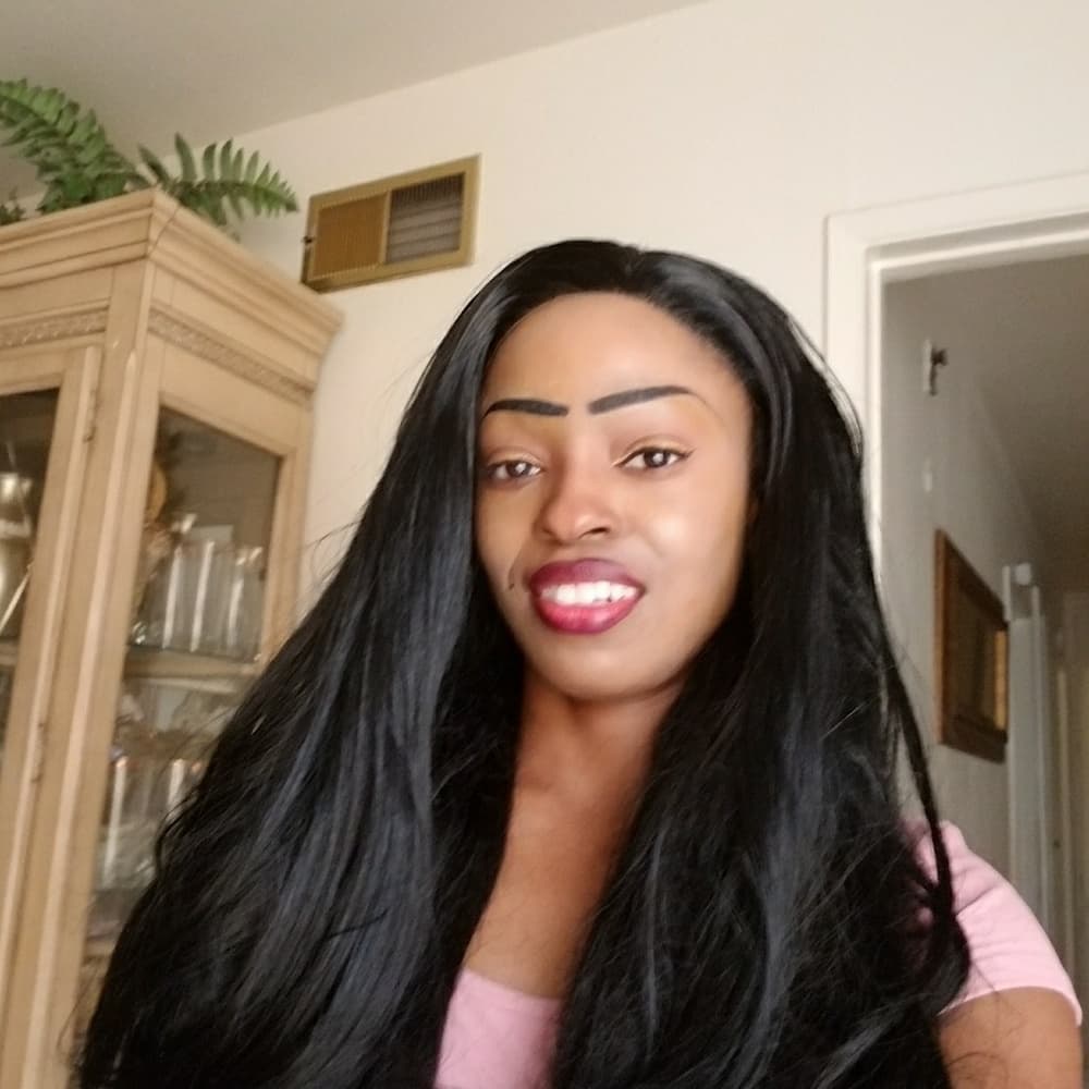 Used Straight Black Layered LaceFront Wig 28