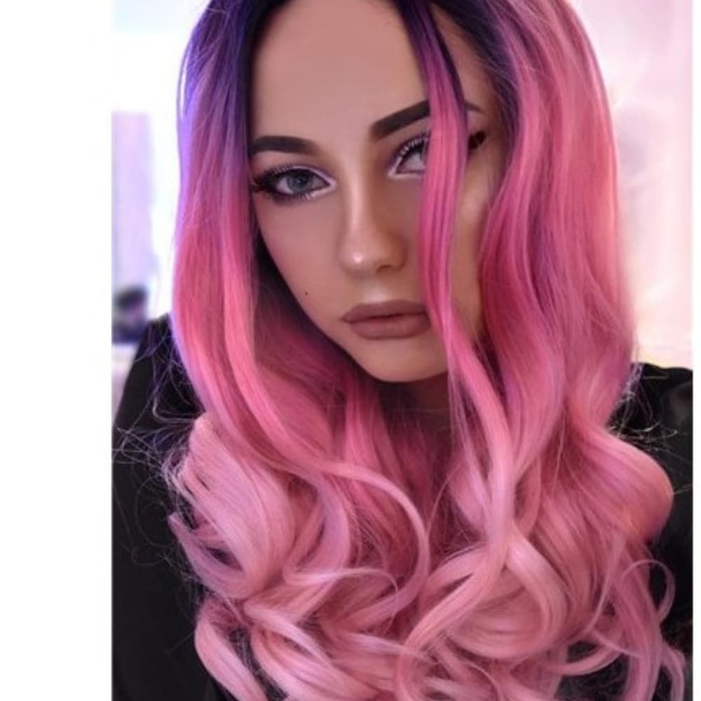 Ombre Purple Pink Lacefront 22-26 inches!!
