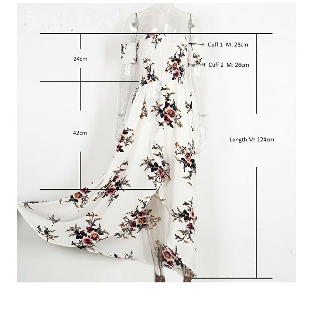 Boho Style Off Shoulder Beach Summer Long Dress