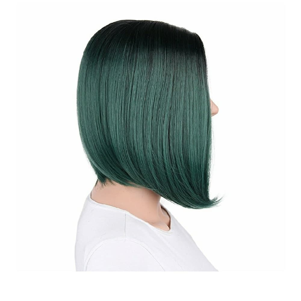 Ombre Black Green Wig