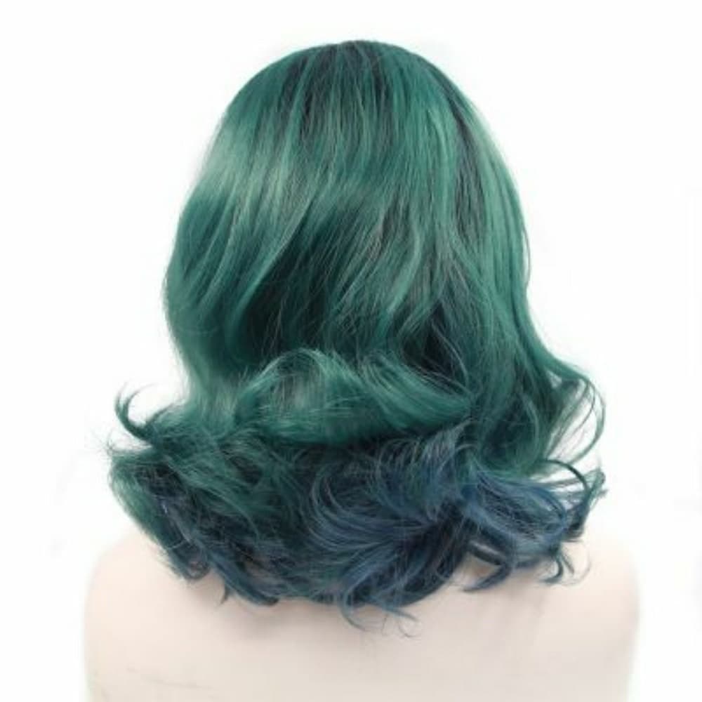 Ombre Black Green LaceFront Wig