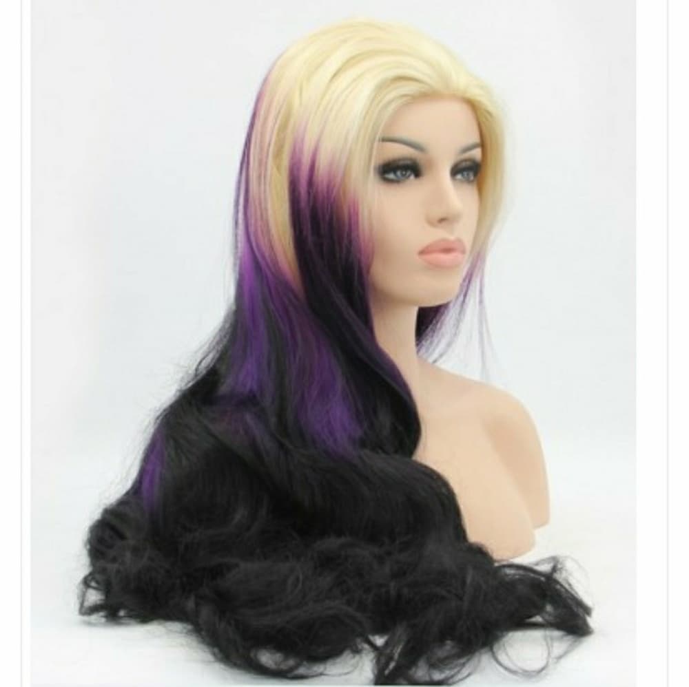 Ombre Blonde Purple Blonde Beauty LaceFront Wig 24