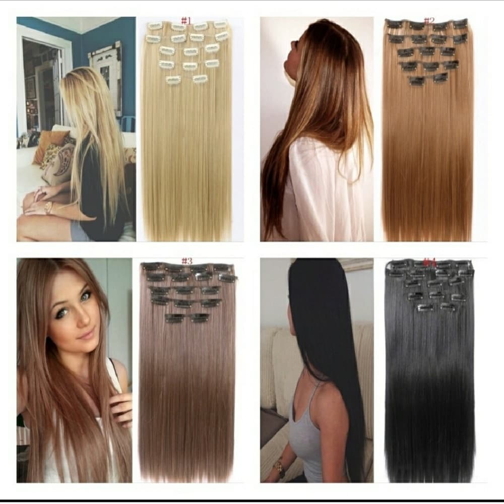 Black Full Head Clip in Extension