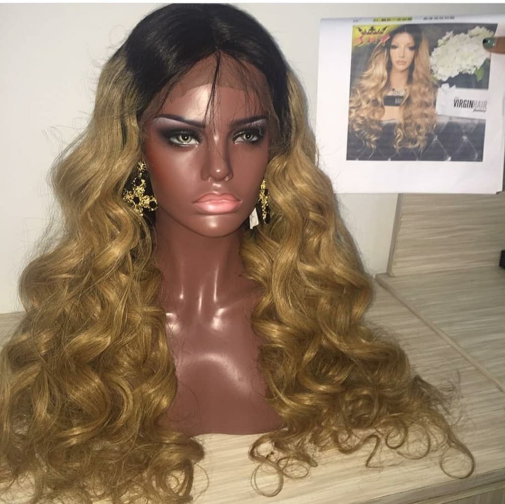 Ombre Blonde Beauty Virgin Human Hair Wig