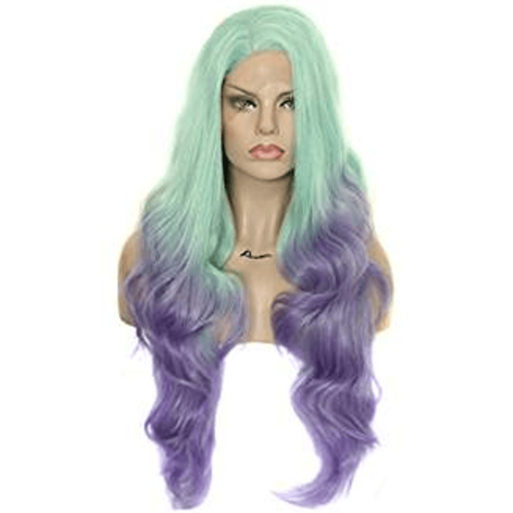 Green Purple Lace Front Wig