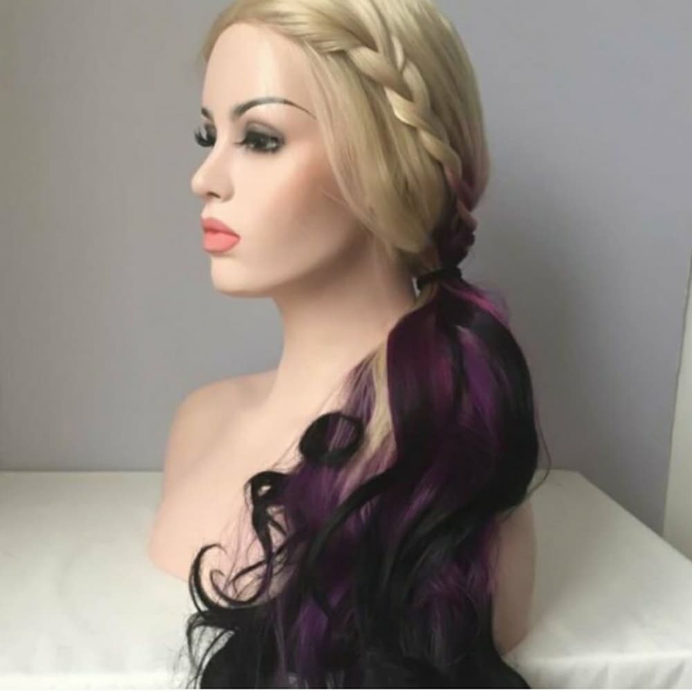 Ombre Blonde Purple LaceFront Wig