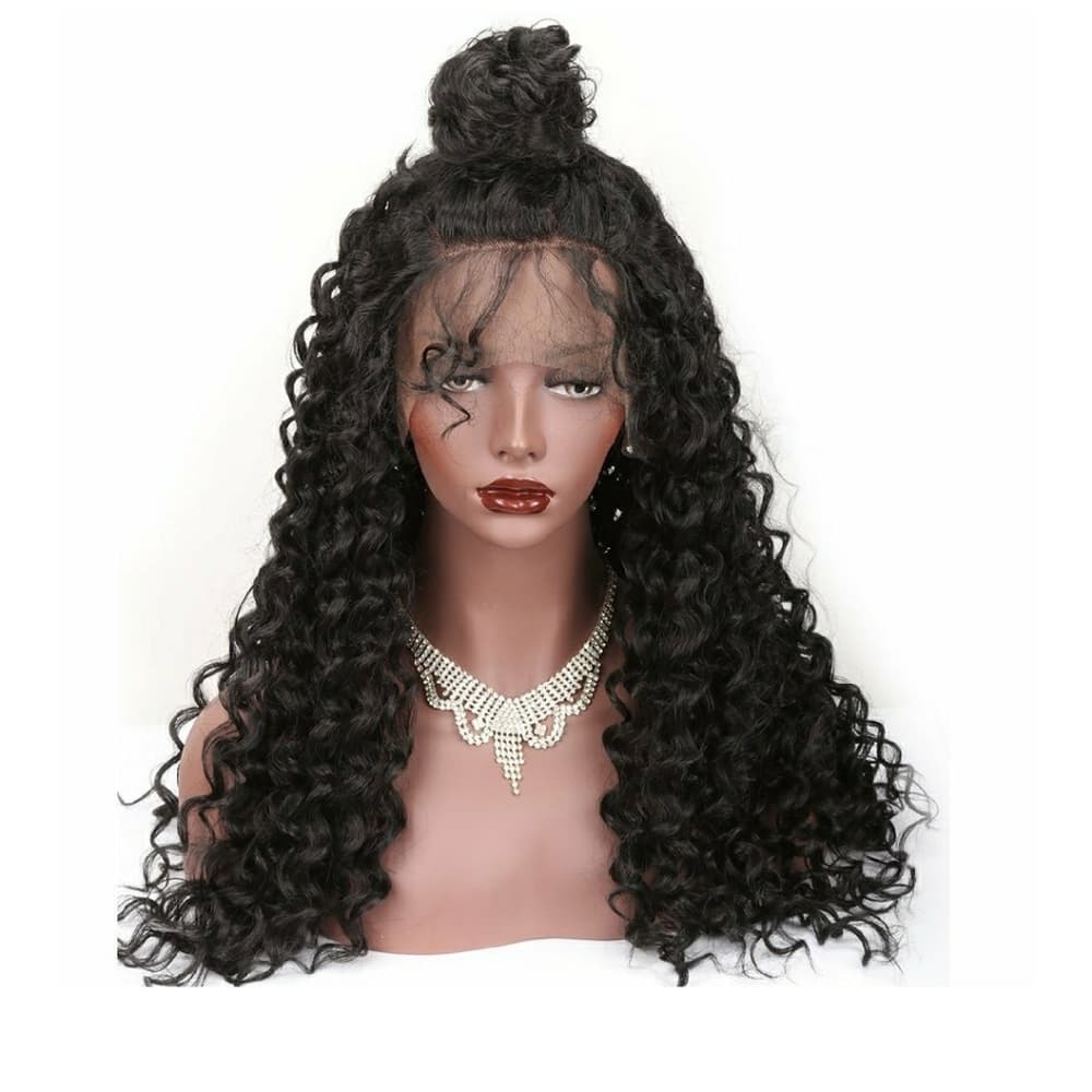 Curly Human Hair Blend LaceFront Wig 22-26 inches!