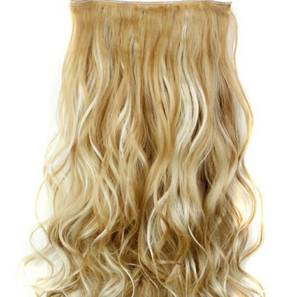 Blonde Strawberry Mixed One Piece Clip in Extensio