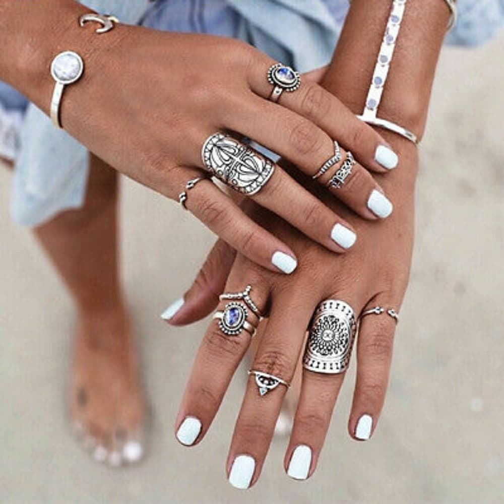Exotic Boho Beauty Gypsy Carved 4pc Rings!!